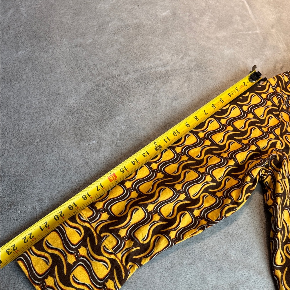 Rare Lucy & Yak Austen Button-Up Shirt Top Feline Fine Yellow Size UK18 US14 - Picture 9 of 10
